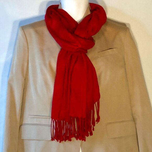 Lane Bryant Red oversized scarf or wrap 89 x 21 modern minimalist  essential - Picture 2 of 7